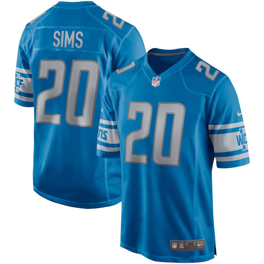 Men Detroit Lions 20 Billy Sims Nike Blue Game Retired Player NFL Jersey